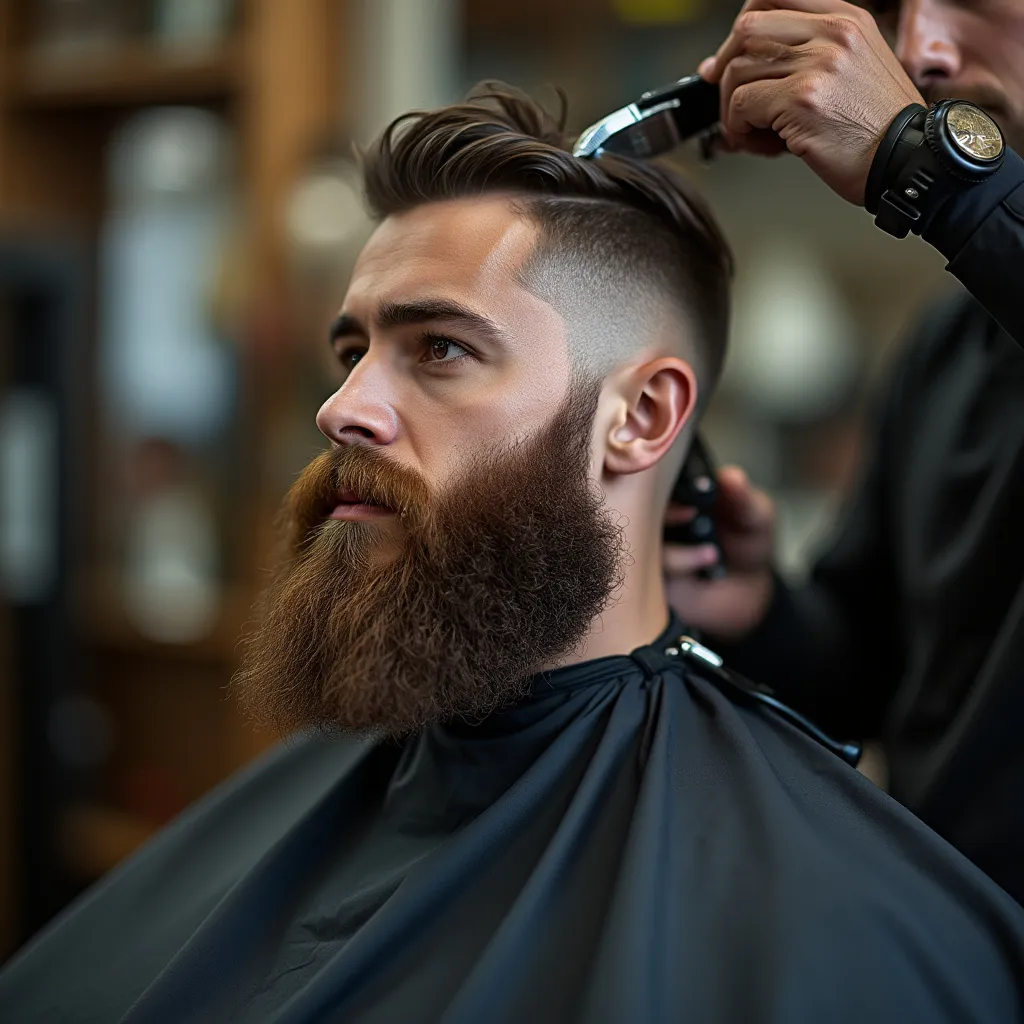Barbería interior brutalista